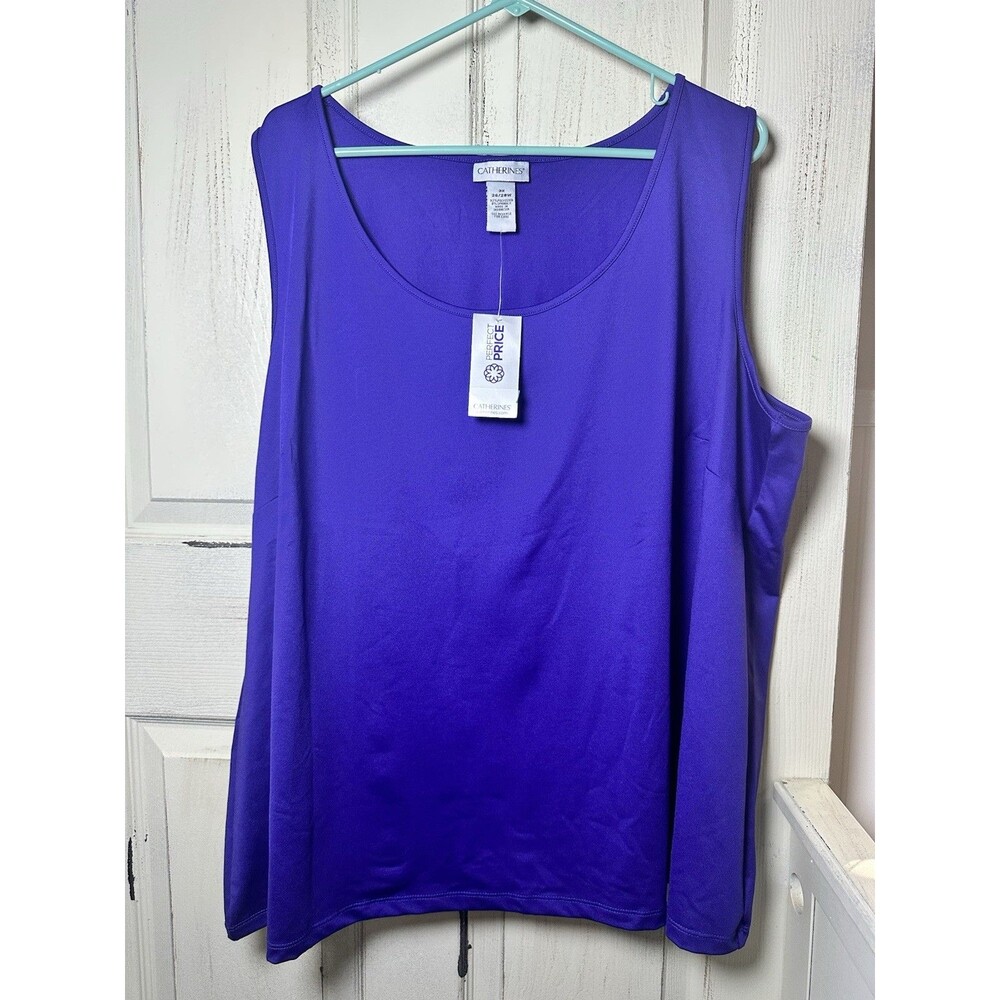 Catherine’s Shirt Womens 3X 26-28W Purple Tank Top Sleeveless Plus Size